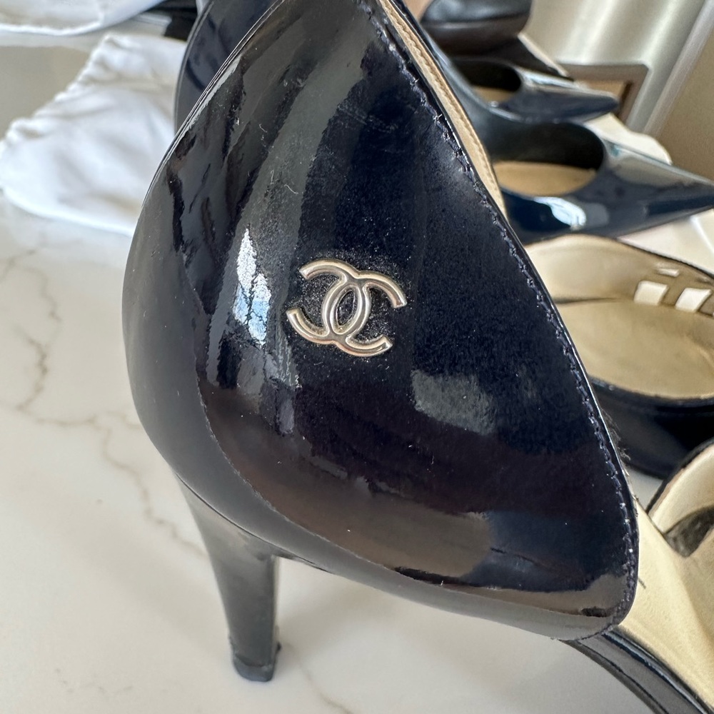 Chanel patent leather heels